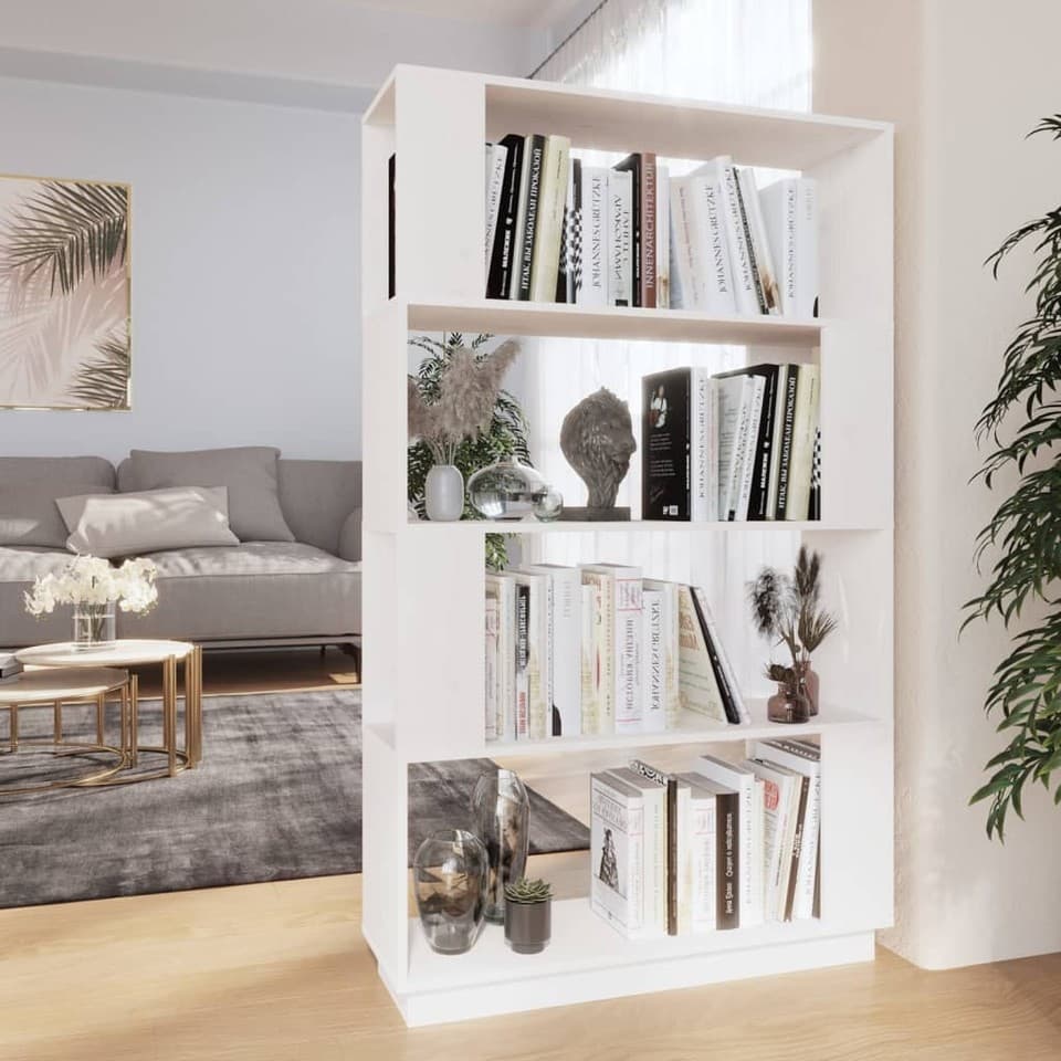 Bibliothèque Séparateur de Pièce Noir 80x25x132 cm Pin Solide Etagère vidaXL