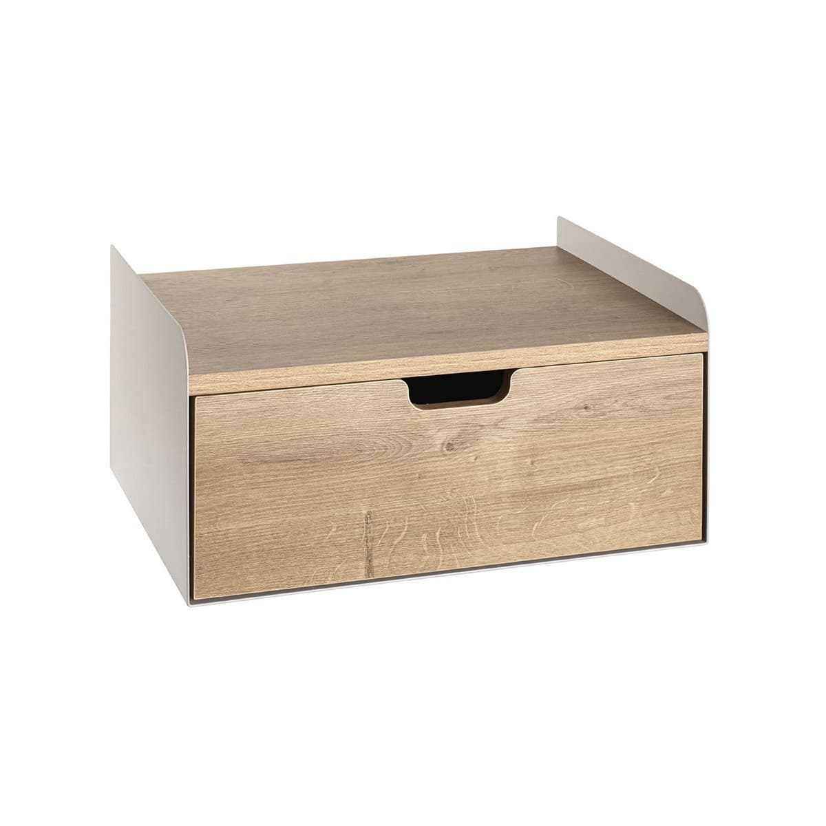 Étagère Murale Avec Tiroir "Korfu" 40cm Beige & Chêne