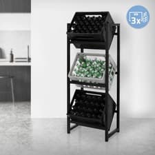 Étagère de rangement pour 3 caisses de boissons 47x31x116,5 cm acier anthracite
