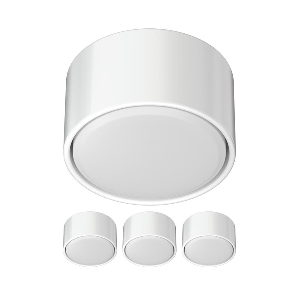 4x plafonnier/douille de lampe KLU porcelaine blanc brillant 1x GX53 max. 60W