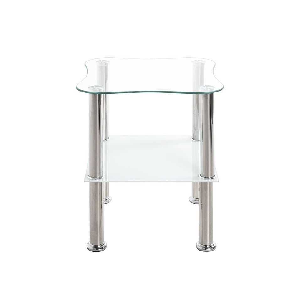 Table d'Appoint en Verre "Henia" 47cm Blanc