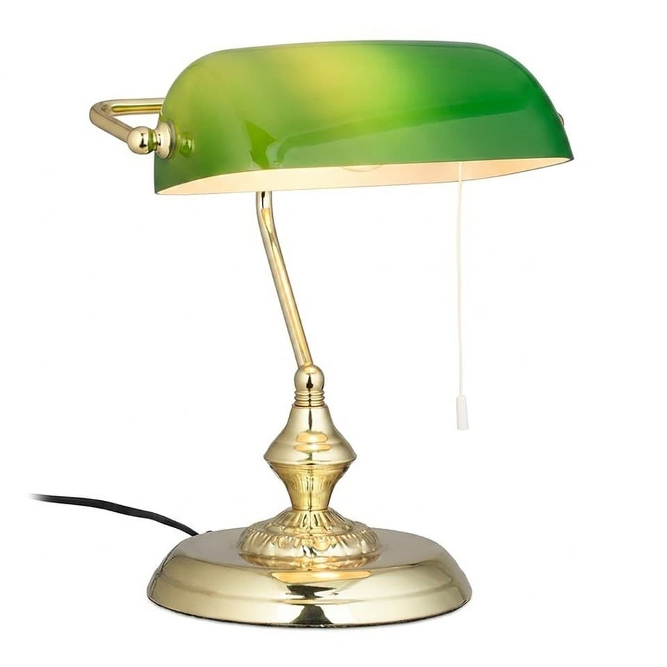 Lampe de banquier verte E27 40 W lampe de table vintage lampe de lecture verte