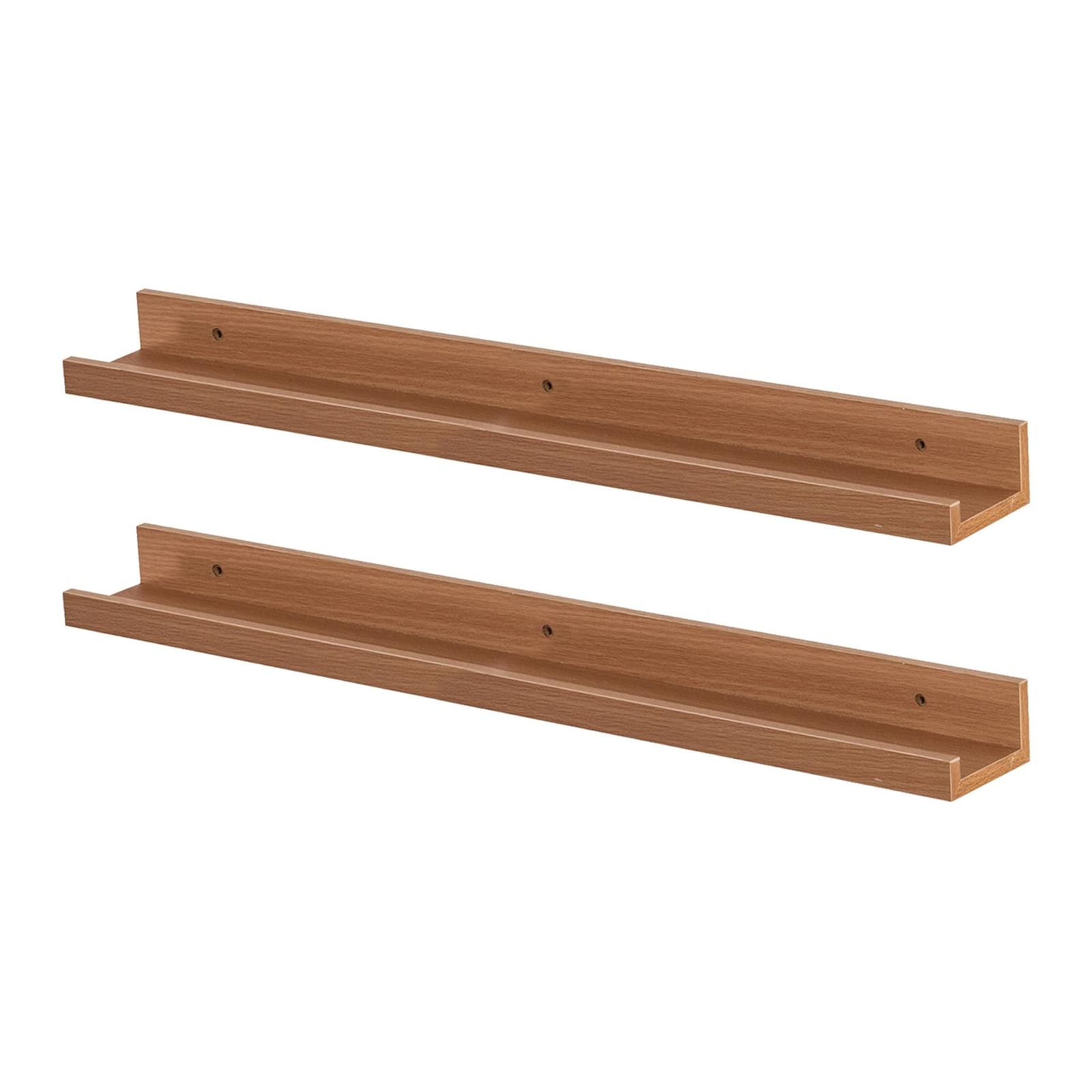 2x tablettes d'images étagères flottantes murales de stockage mural 57cm brun