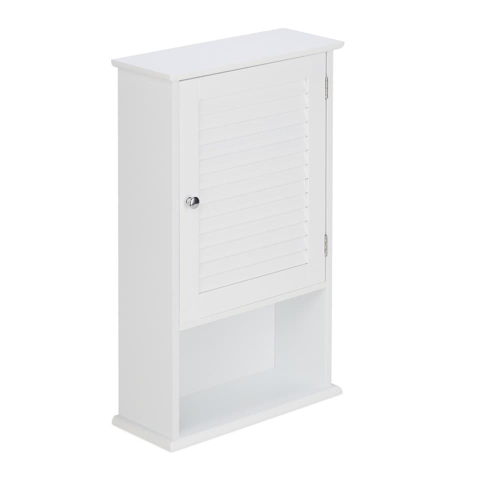 Armoire de salle de bain 3 niveaux MDF armoire compacte étagère de rangement