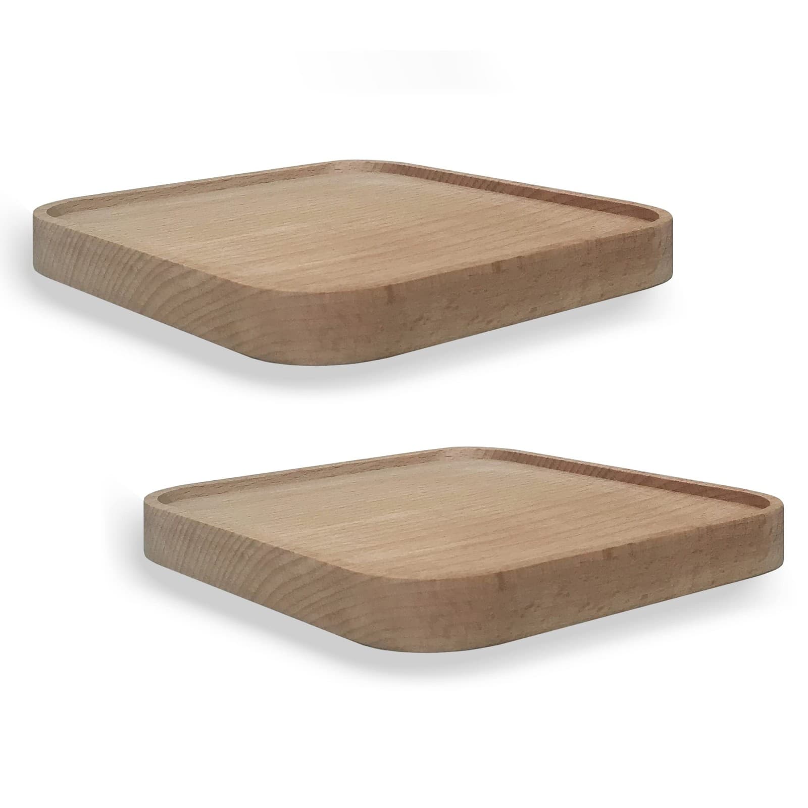 Raft Étagère Murale Bois Étagère Flottante Lot de 2 Carré 18cm