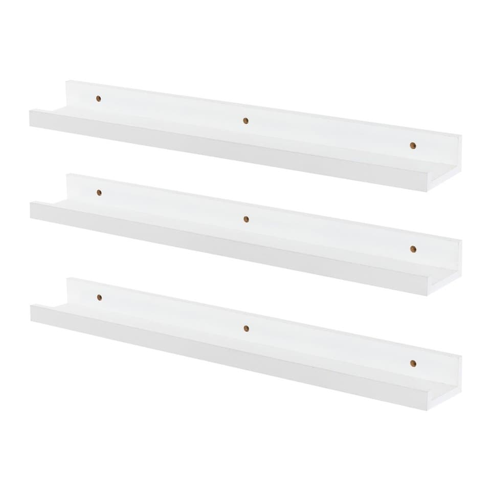 3x Galerie Enfants Bookshelnes Chambre coucher flottante Stockage 57cm blanc