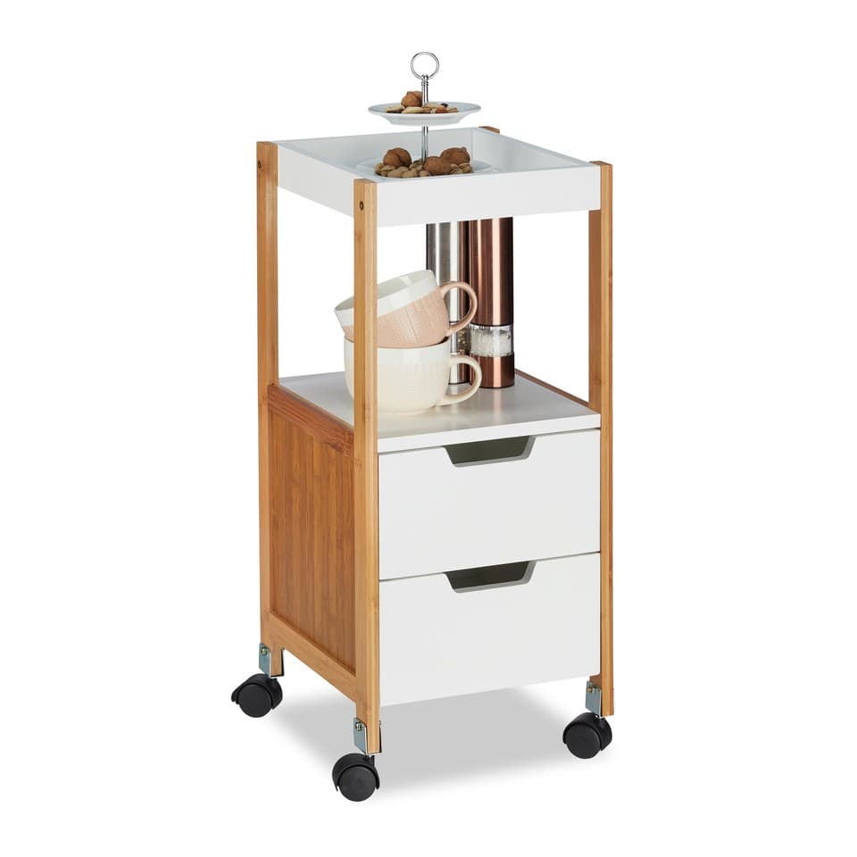 Chariot sur roulettes avec tiroirs  Meuble d’appoint 6,5 kg Chariot de service