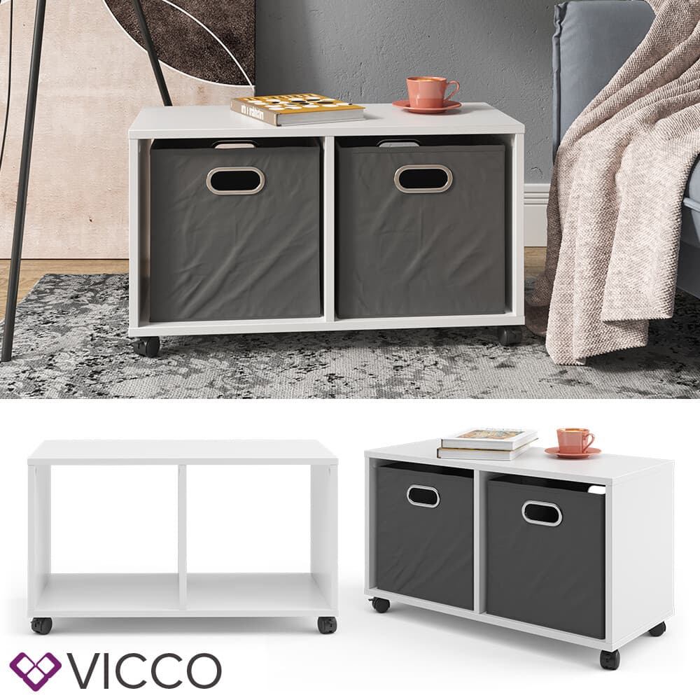Caisson à roulettes Vicco pour boîte pliable, caisson de bureau, meuble-classeur