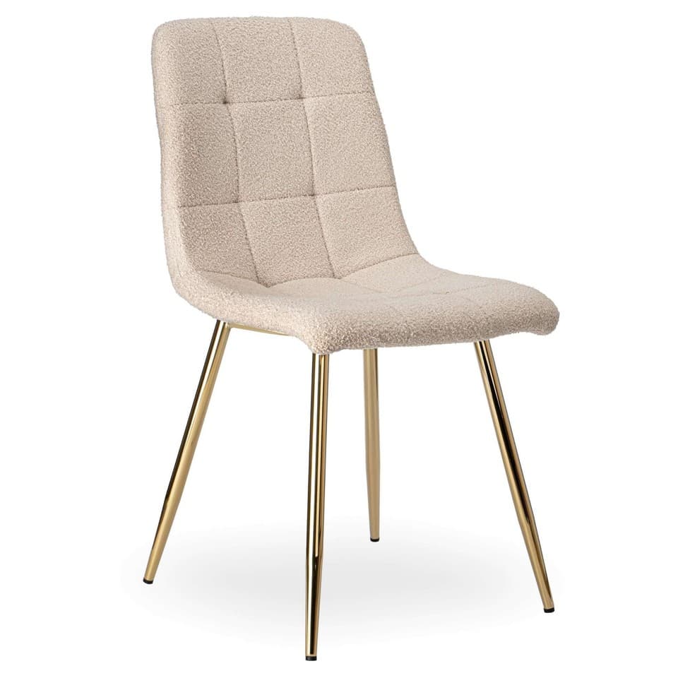 Fauteuil bouclé beige doré DENVER