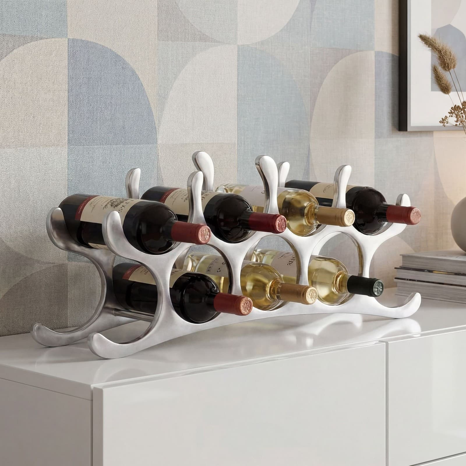 FineBuy Casier à vin Métal 55x20x12 cm Casier à bouteilles Range bouteilles Vin