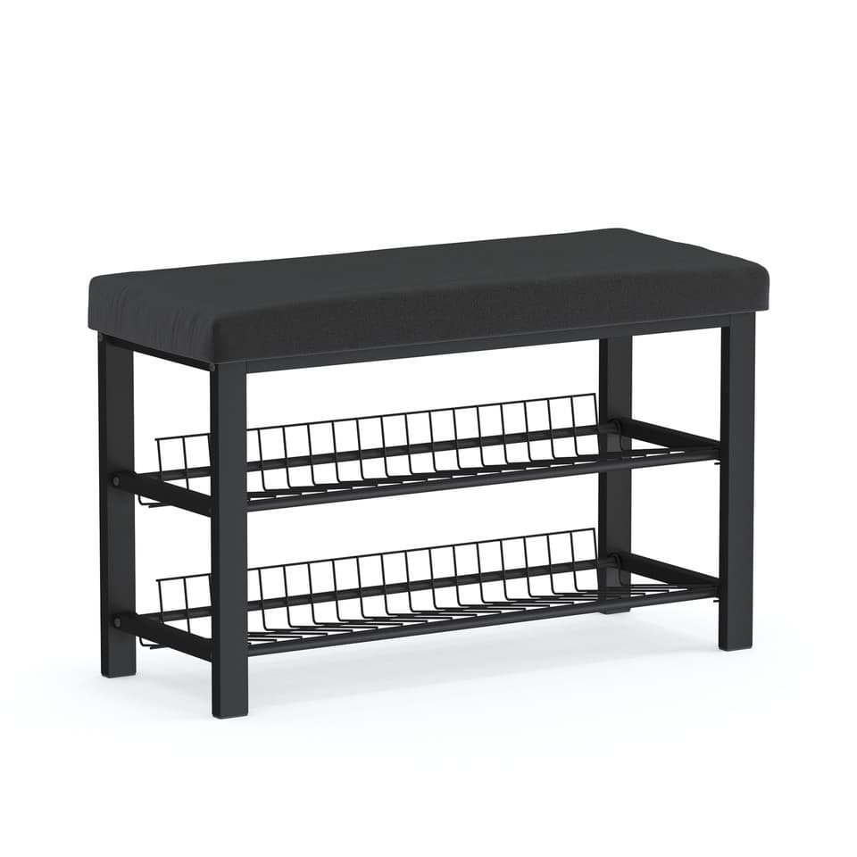 Stardis Banc à Chaussures Avec Siège Paddé 81 cm 2 Compartiments Noir/Anthracite