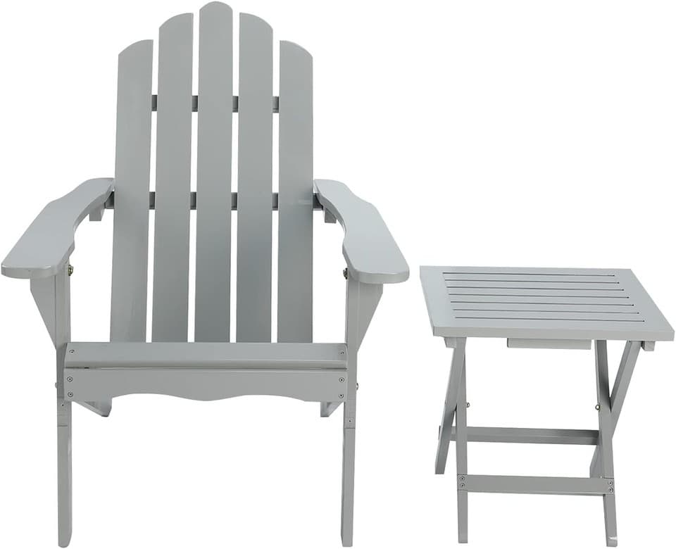 Ensemble de meubles de jardin Chaise et Table d’appoint Bois Meubles de jardin G