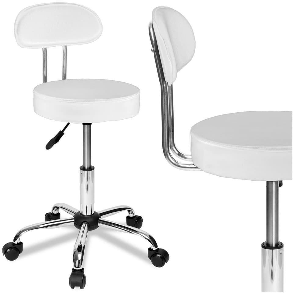 Tabouret de coiffure et cosmétique blanc gamma