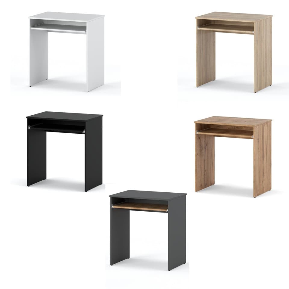 Petit bureau d'ordinateur blanc, 68 cm, 1 étagère, idéal pour les jeux et les ét
