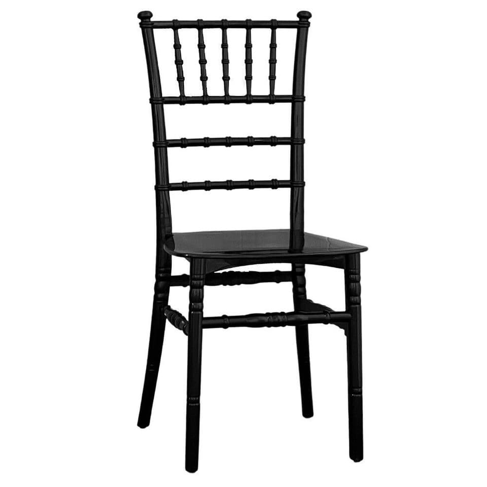 Chaise Chiavarina En Noir Brillant En Plastique Polypropylène Modèle Renforcé