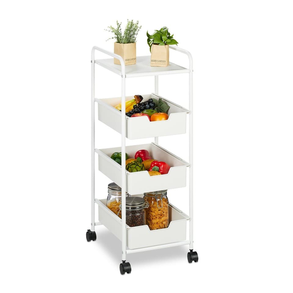 Desserte cuisine Chariot service Rangement roues roulettes Meuble Accessoire