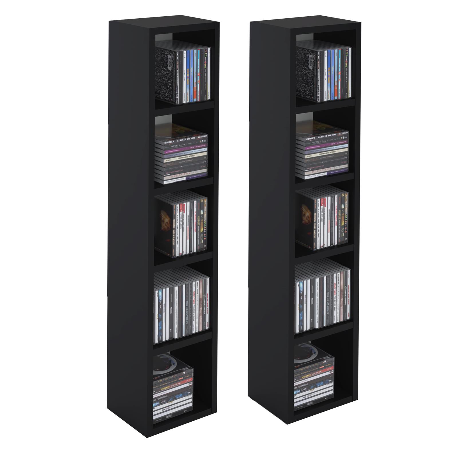 Etagères modulables CD et DVD rangement musique avec 10 compartiments mélaminé
