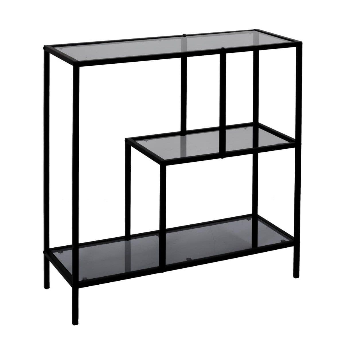 Étagère en Verre Fumé "Edison" 80cm Noir