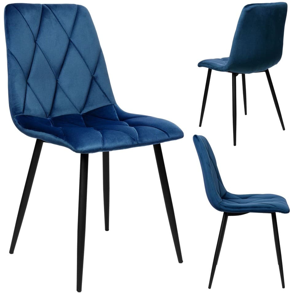 Fauteuil Madison recouvert de velours bleu marine