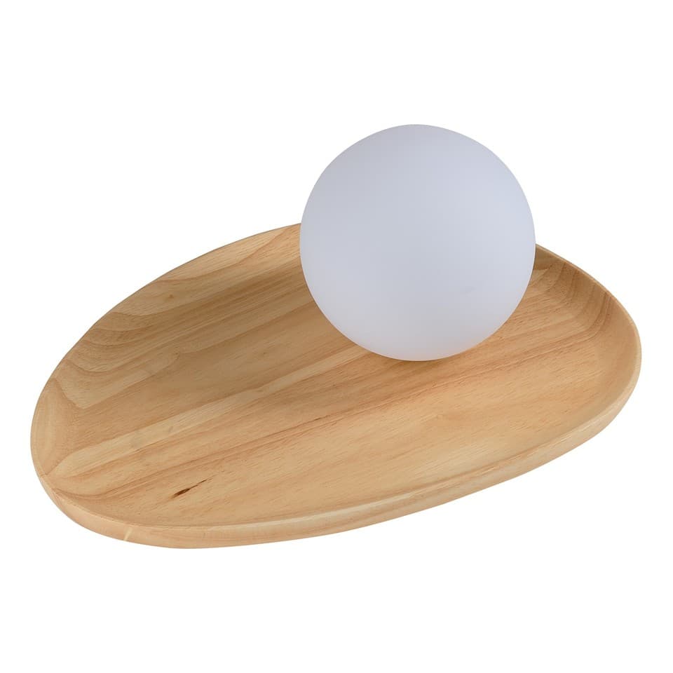 OSRAM Lampe de Table Decor Wood Nest, Bois de Caoutchouc Marron, Version G9, Mé
