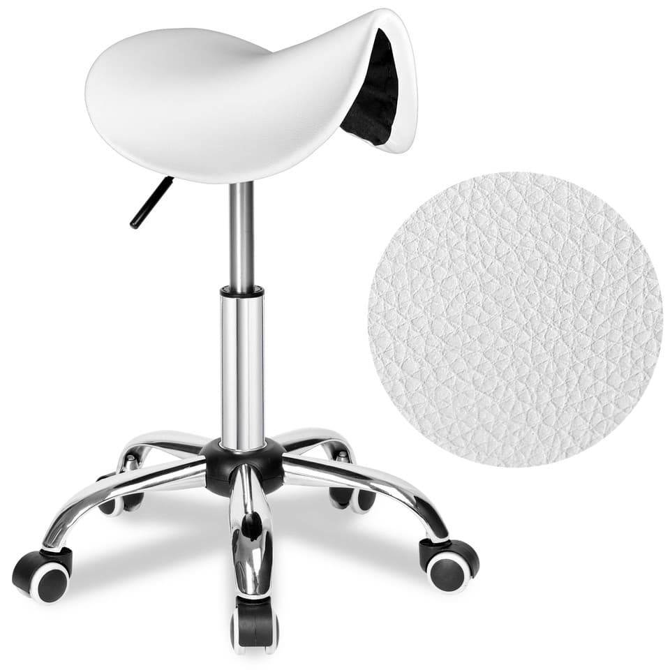 Tabouret de coiffure blanc Stratum