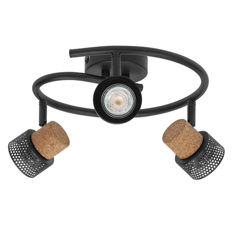 LEDVANCE DECOR SPOT CORK Spiral 3 x 3,4W, 690lm, noir, spot, têtes réglables, ut