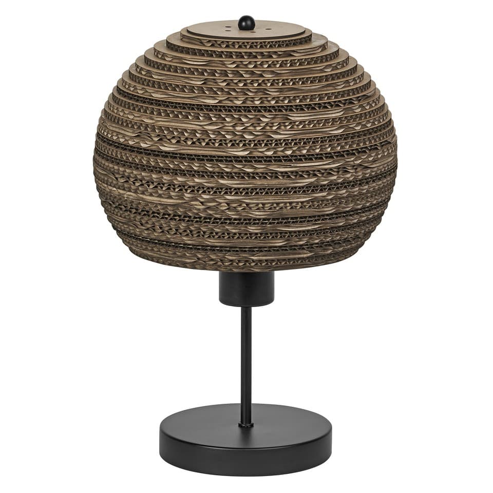 OSRAM Lampe à poser Decor Cardboard Ball marron en carton ondulé, légère, E27, 2