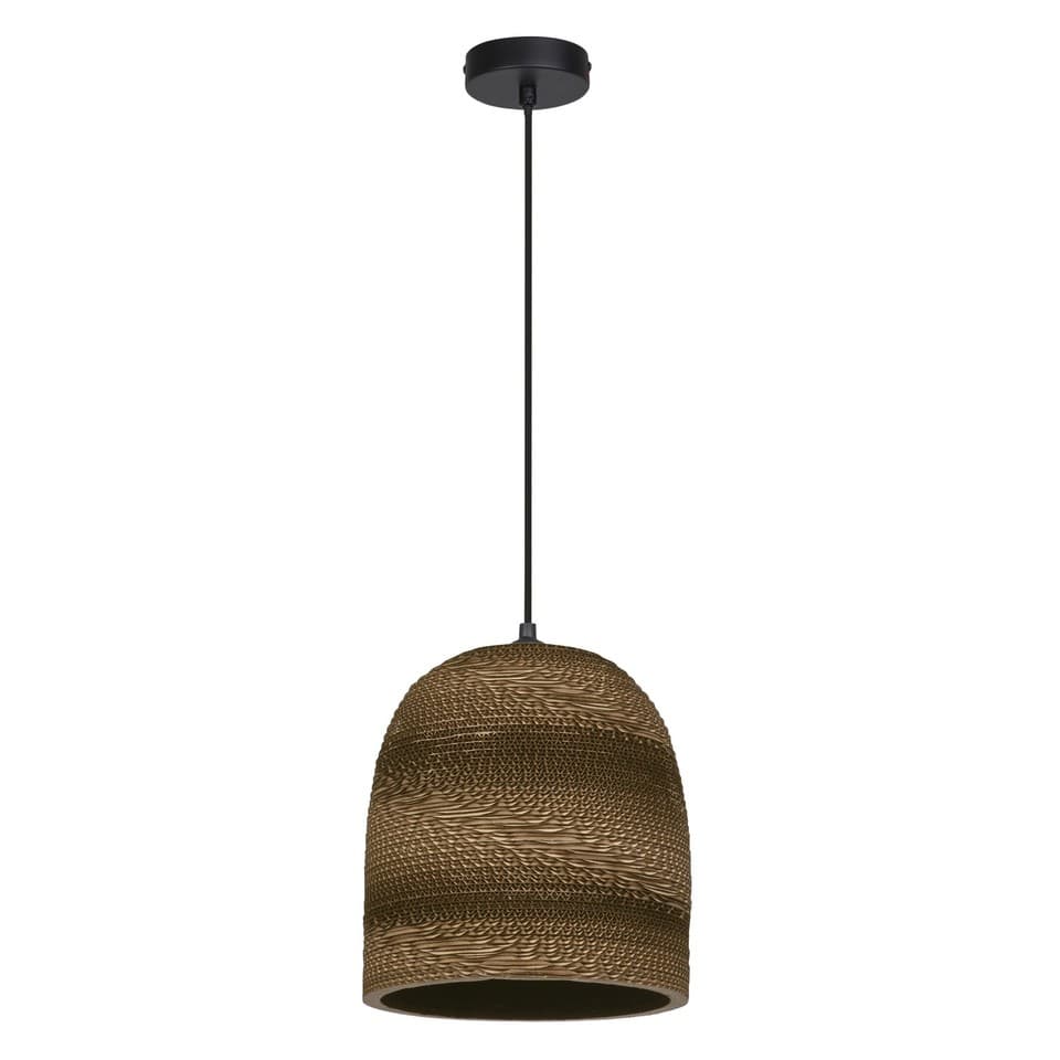 OSRAM Suspension Decor Cardboard Ball Bell marron en carton ondulé, E27, 260 mm