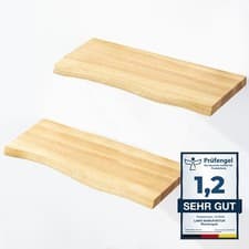 LAMO Manufaktur 2 Pièce Étagère Murale en Bois Avec Invisible Fixation Set 2