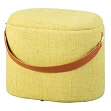 Pouf de Rangement à Anse "Dumont" 42cm Jaune
