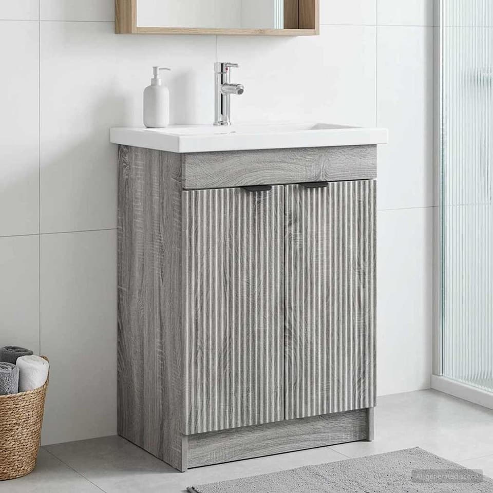 Armoire sous évier de salle de bain Bois d'ingénierie Meuble évier vidaXL vidaXL