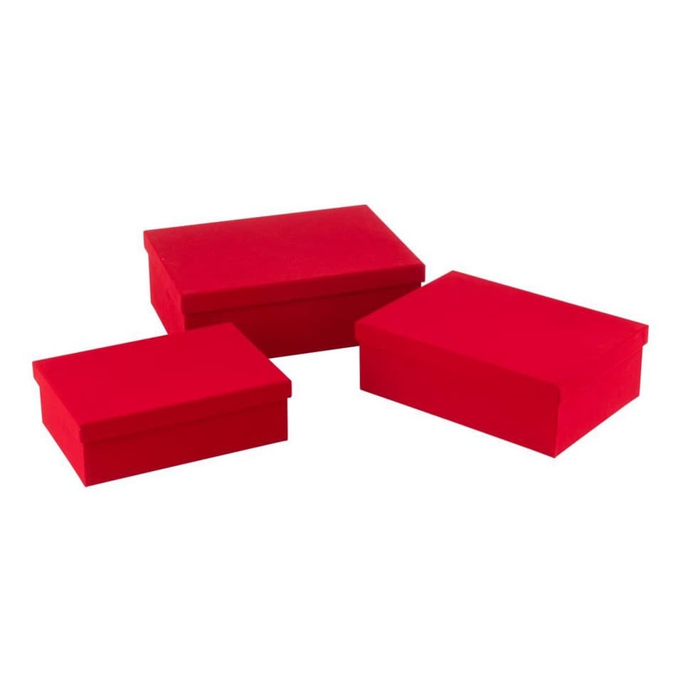 Lot de 3 Boîtes de Rangement "Vaughn" 36cm Rouge