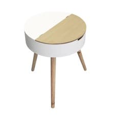 Table d'Appoint & Coffre "Iowa" 54cm Naturel