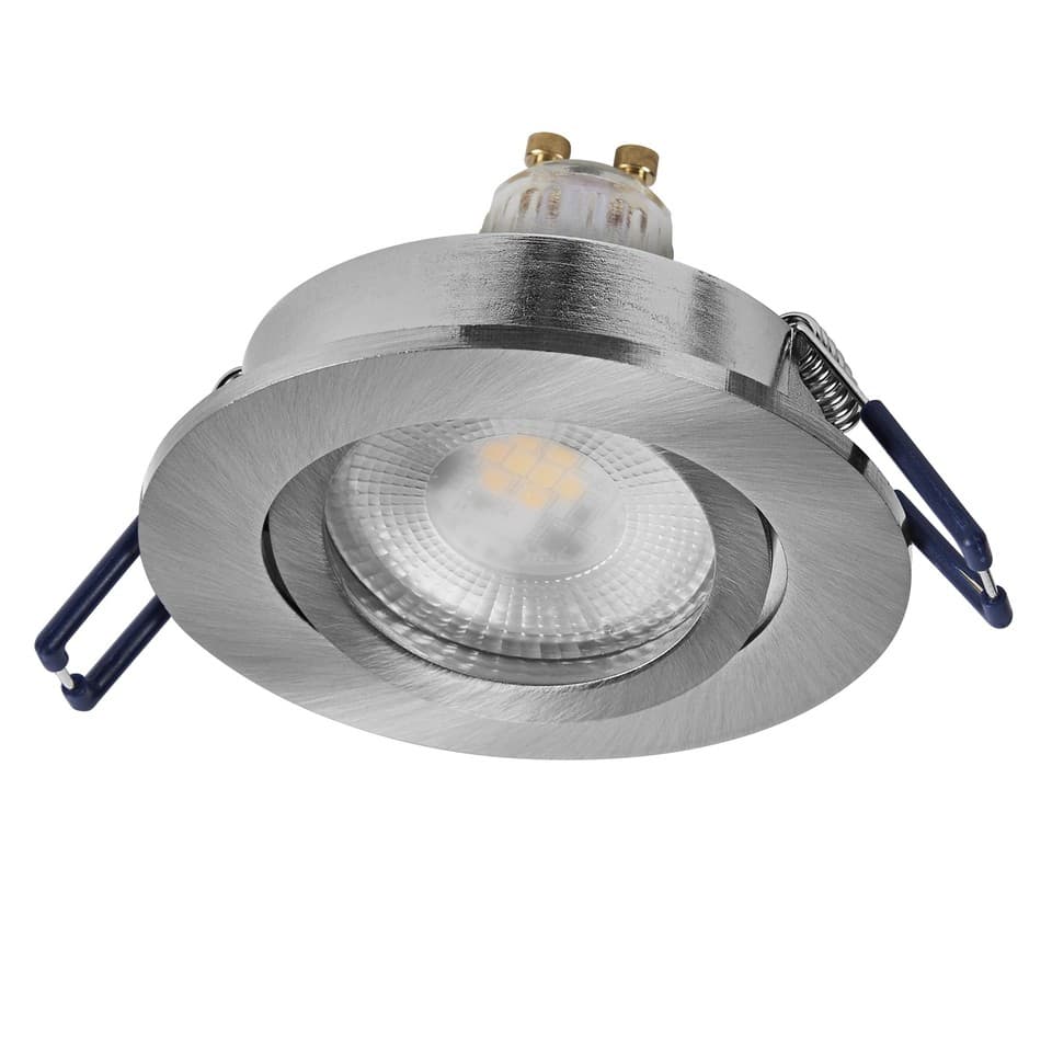 Spot Set Spot LED encastrable DIM 6W 827 nickel satiné 85mm, 500lm 2700K blanc