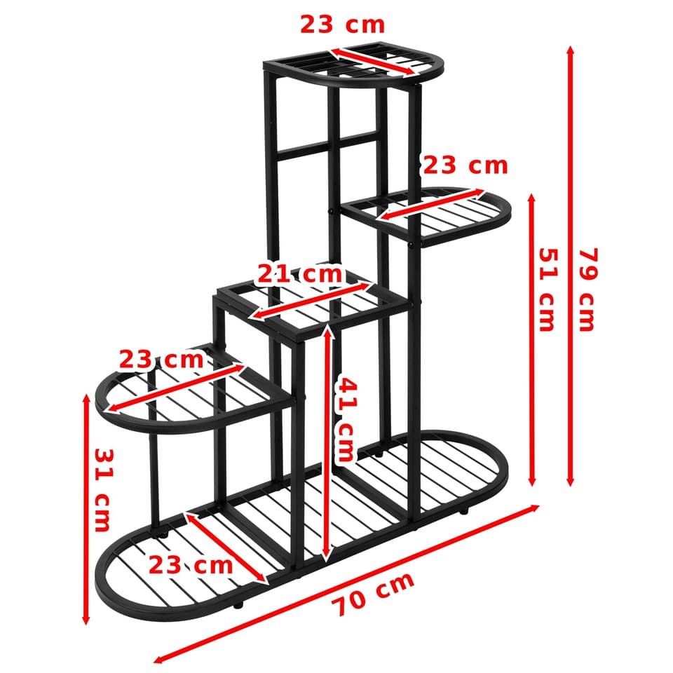 Support à fleurs STIGAN en métal noir pour loft