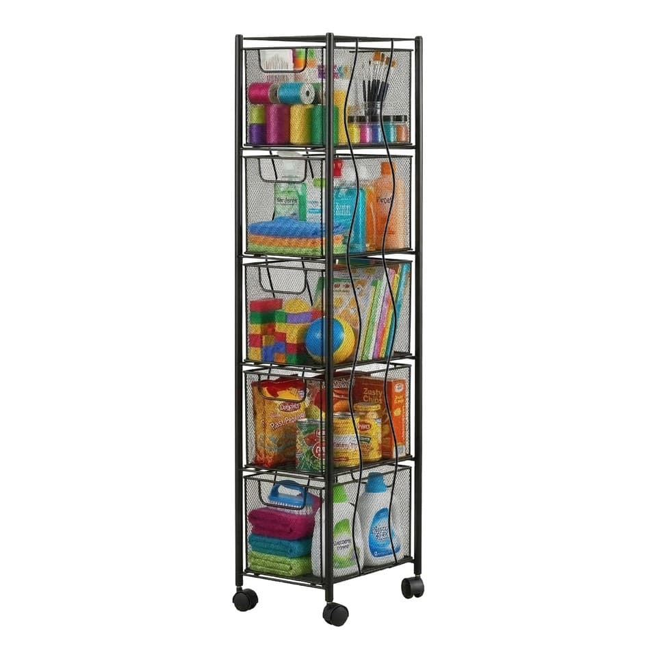 Chariot cuisine/salle de bain polyvalent 5 niveaux roulettes