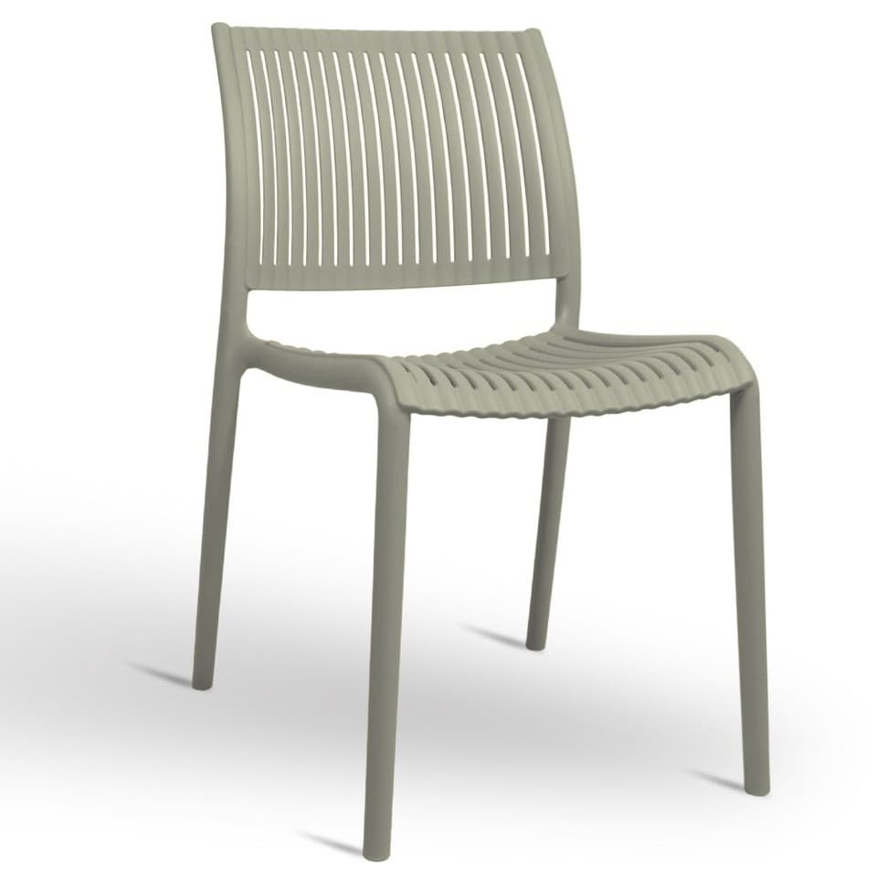 Chaise Aurora D'Extérieur En Plastique Couleur Verte Mate Modèle Confort