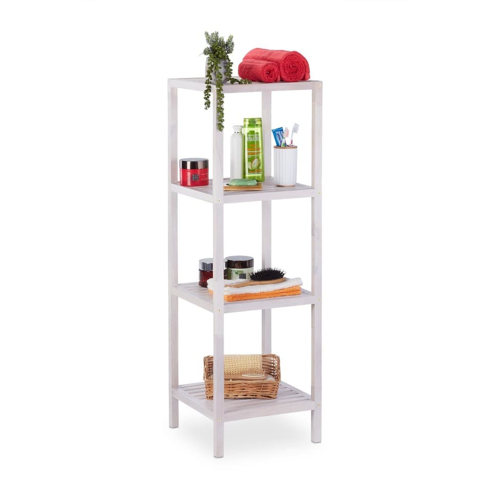 Etagère de salle de bain 3 niveaux Étagère de rangement Étagère en bois