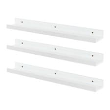 étagère murale en bois avec rebord surélevé - 56cm - blanc x 3