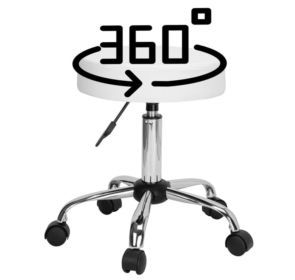 Tabouret de coiffure blanc TULSA