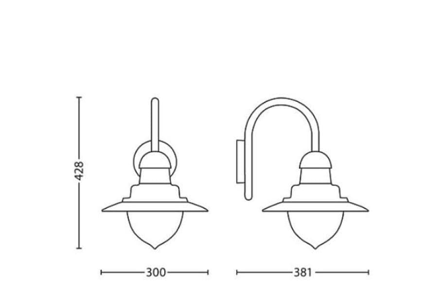 Philips Raindrop applique 1xE27 IP44 bronze - 0165206PN