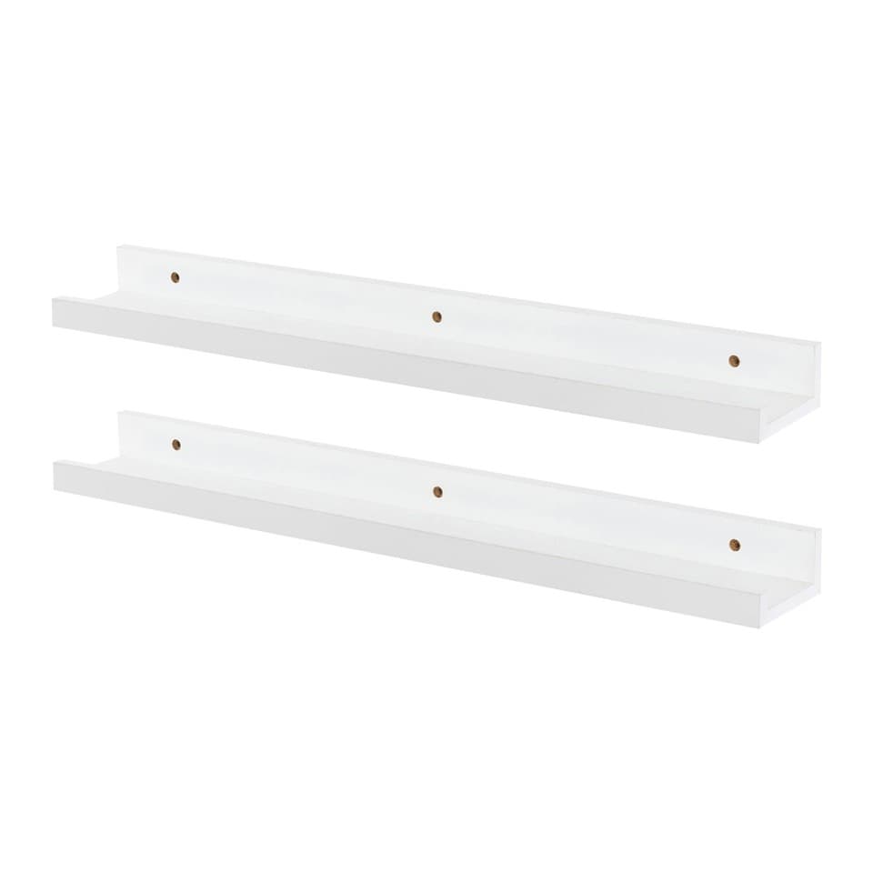 2x étagères rebord d'image étagères flottantes rangées bibliothèque 57cm blanc