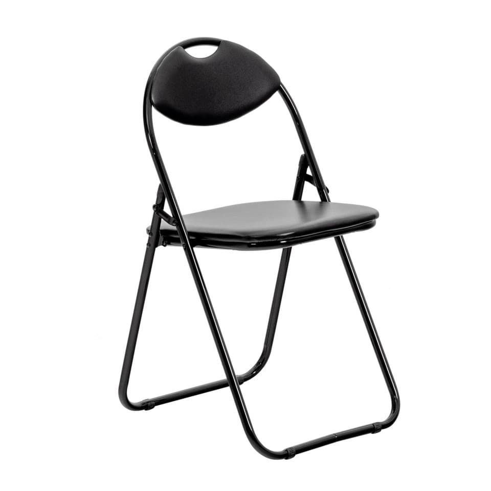 Rembourrée Chaise pliante Easy Office Frame métal magasin Chambre Seating Noir