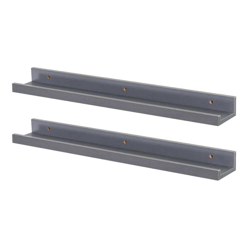 2x tablettes d'image étagères flottantes montées sur mur de stockage 57cm gris