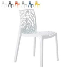 Chaise Polypropylène Design Nid d'Abeille de Jardin Bistrot Gruvyer Grand Soleil