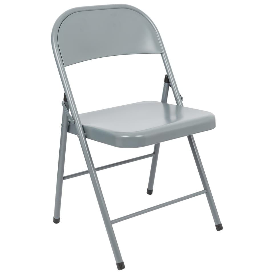 1x Gris Mat Chaise Pliante en Métal Pliable Bureau Chaises de Salle à Manger