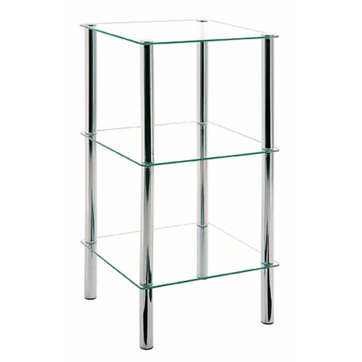 Étagère 3 Niveaux Carrée "Eliot" 77cm Transparent