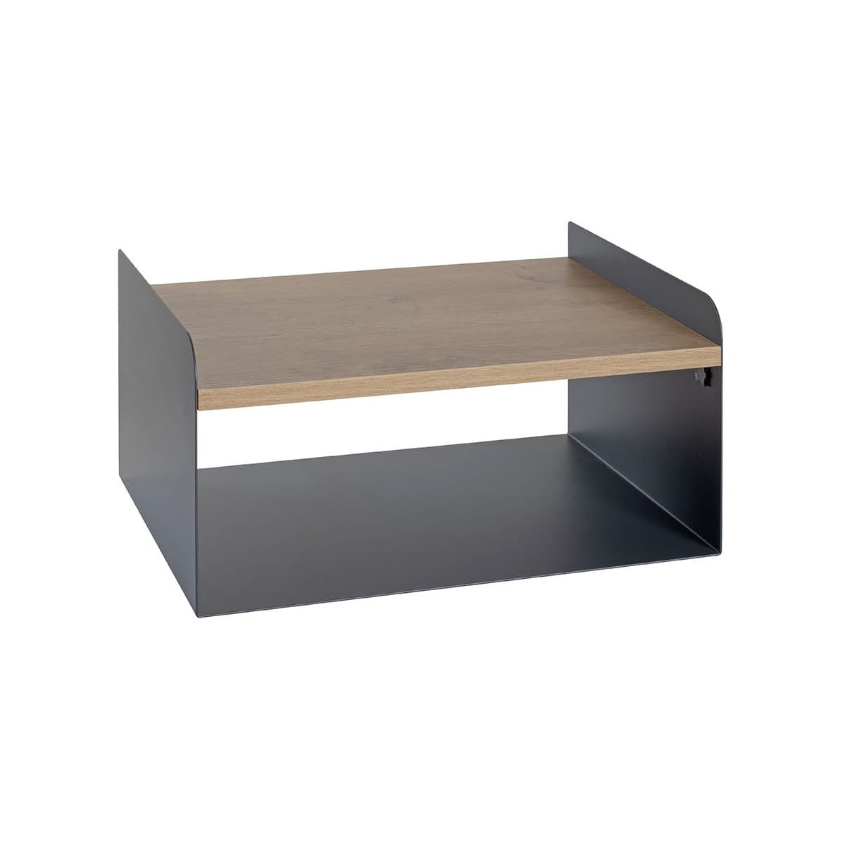 Étagère Murale 2 Niveaux "Korfu" 40cm Anthracite & Chêne