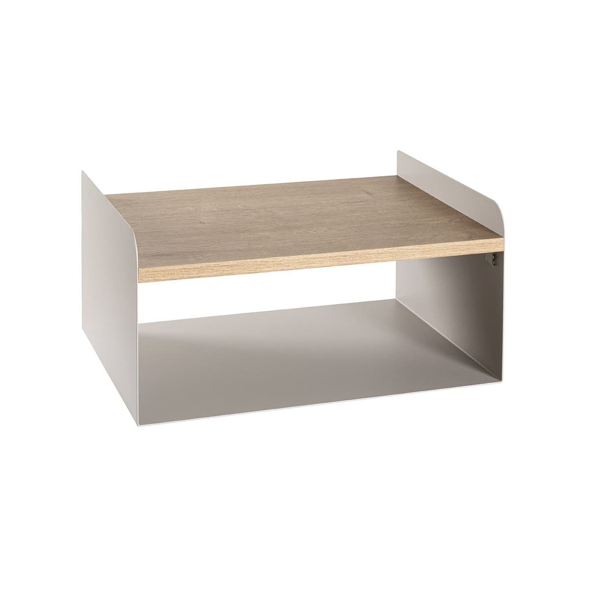 Étagère Murale 2 Niveaux "Korfu" 40cm Gris & Chêne